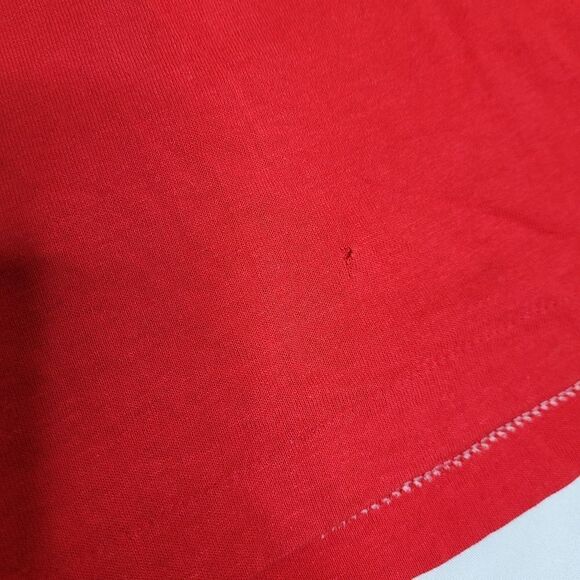 VINTAGE‎ 80s red single stitch YMCA Christmas Classic crew neck t-shirt S - Picture 8 of 10